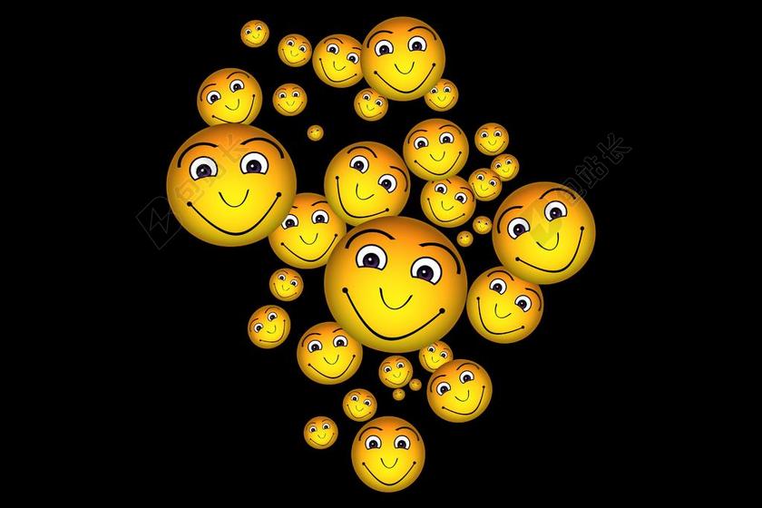 广告时尚笑脸卡通球背景图片