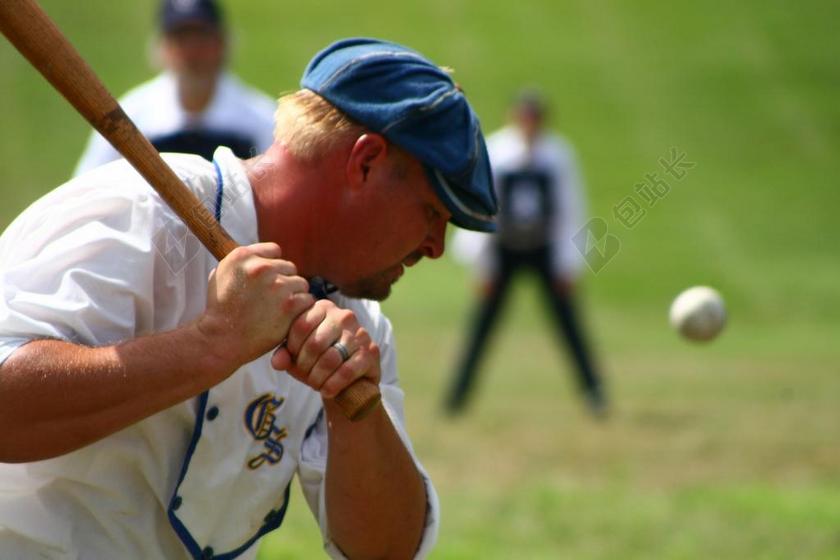 老式棒球 游戏 运动 面糊 球 球员 复古 老 竞争 强硬