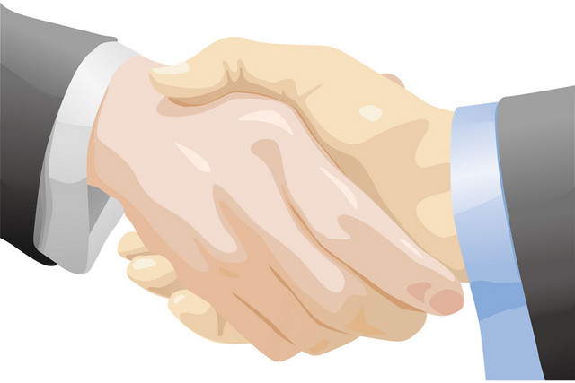 握手手势手绘握手国际合作日合作共赢团队商务素材