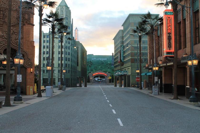 迪士尼乐园 路 街 灯 标志 日落 好莱坞 巴黎