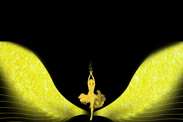 金色光效翅膀舞蹈艺术节培训班兴趣班文艺汇演素材