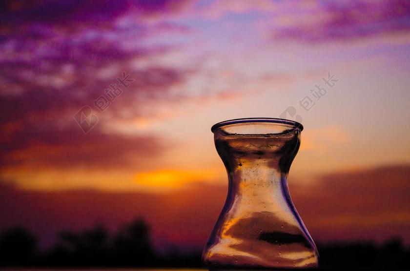 日落 颜色 云 花瓶 玻璃 瓶子 黄昏 天空 晚间