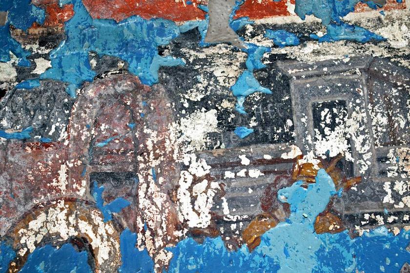 教堂画 绘画 油漆刷过 壁画 纹理 背景 结构 老 石膏