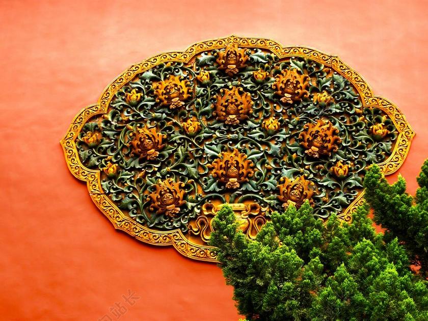 壁画 故宫 墙 粉刷 建筑细节 正面