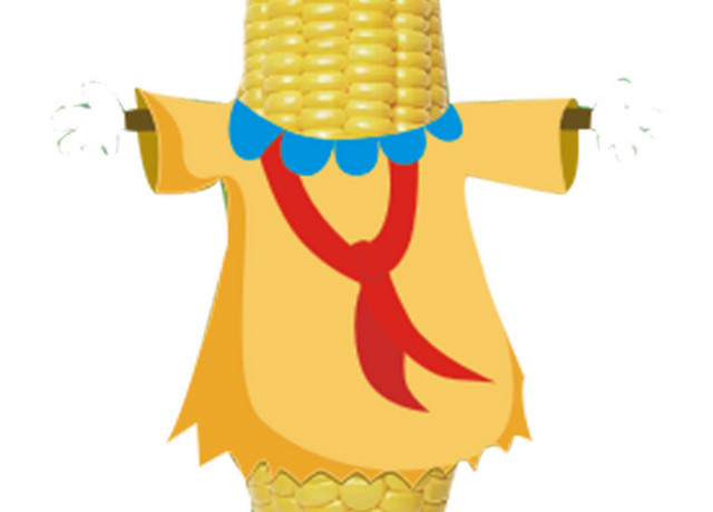 卡通黄色玉米稻草人农产品素材