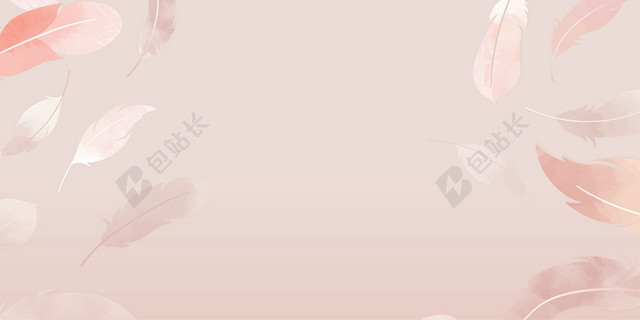 粉色背景梦幻背景羽毛边框矢量素材
