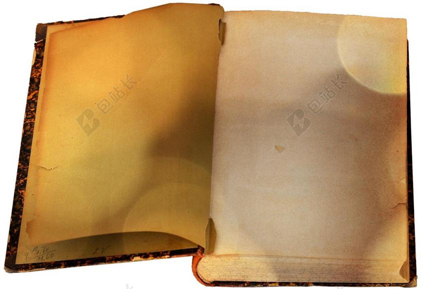 旧书籍 本书 豁免 躺在 开放 打开书 书页