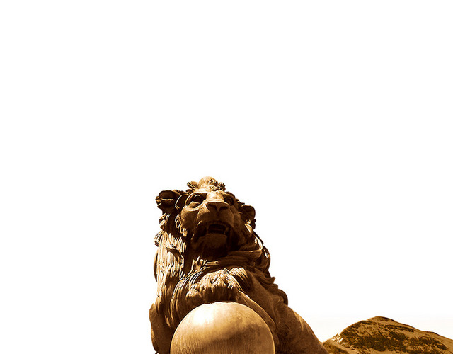 中式石雕石狮子素材