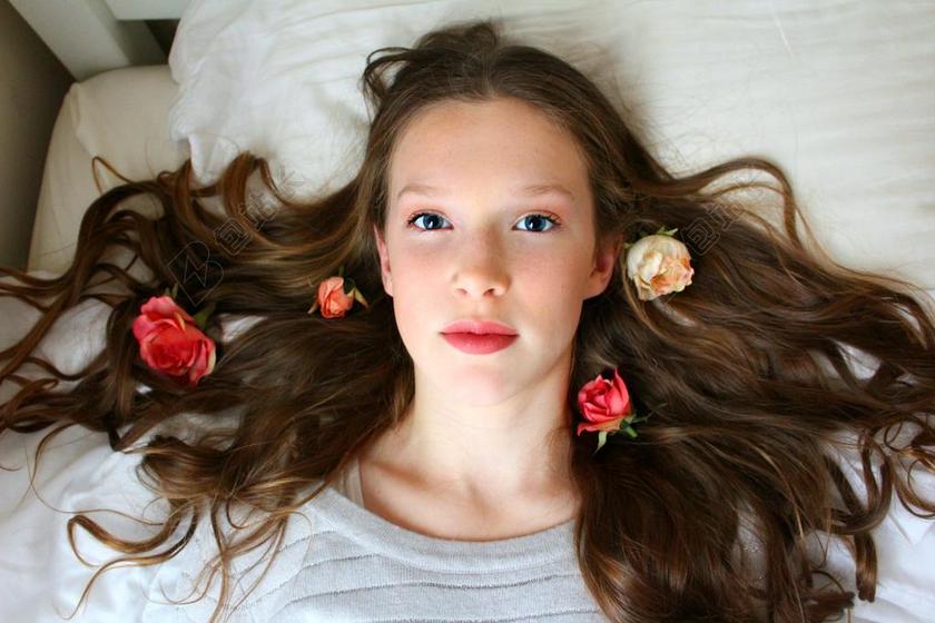 玫瑰 少女 粉红色 浪漫 情人节 开朗