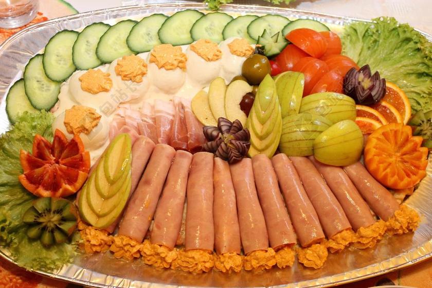 诱人的水果拼盘背景图片