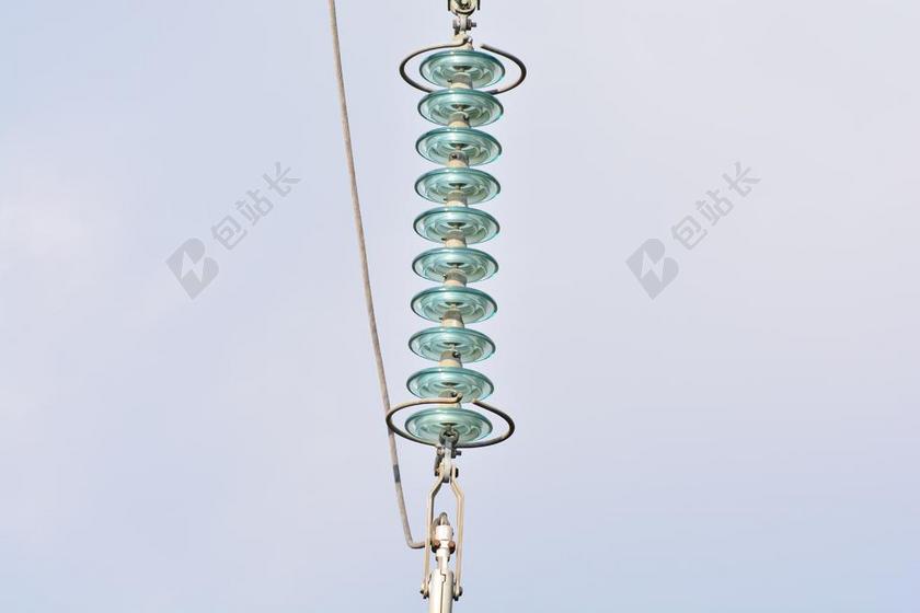 蓝色广告写实高压绝缘子背景图片