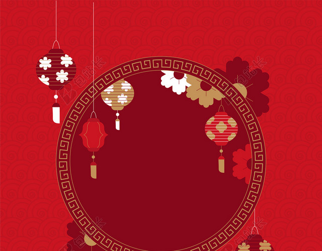 红色中国风2020新年元旦节日海报背景