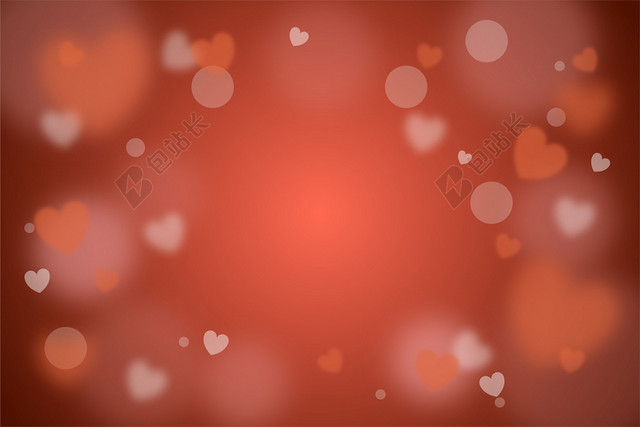 矢量红色浪漫情人节爱心光斑光效背景素材