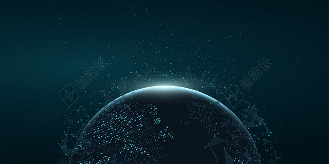 科技背景蓝色商务科技光效地球大数据会议背景