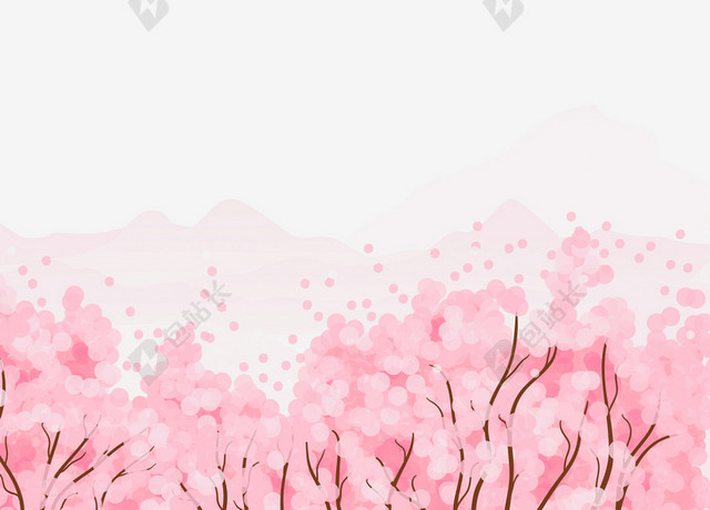 粉色唯美浪漫樱花春天花卉景色背景素材