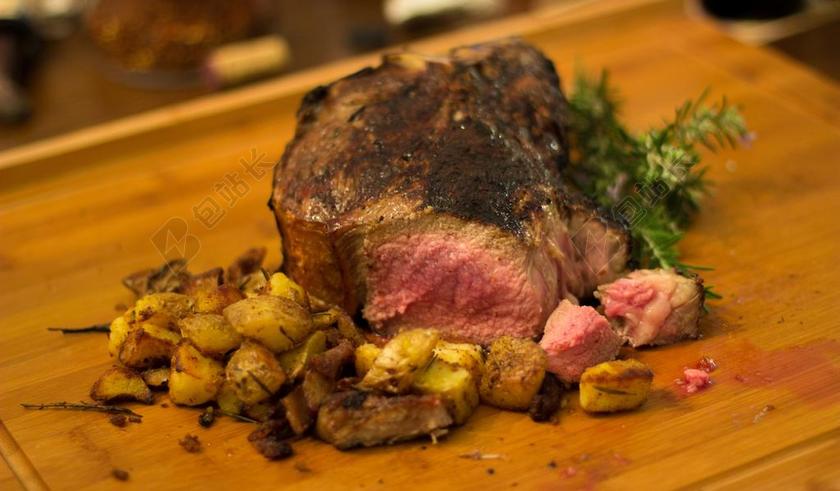 餐饮唯美牛排肋骨背景图片