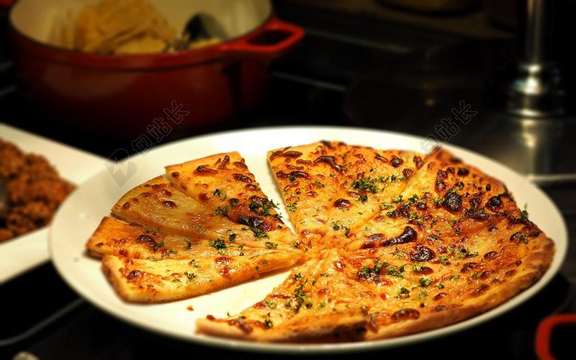 餐饮时尚比萨饼背景图片