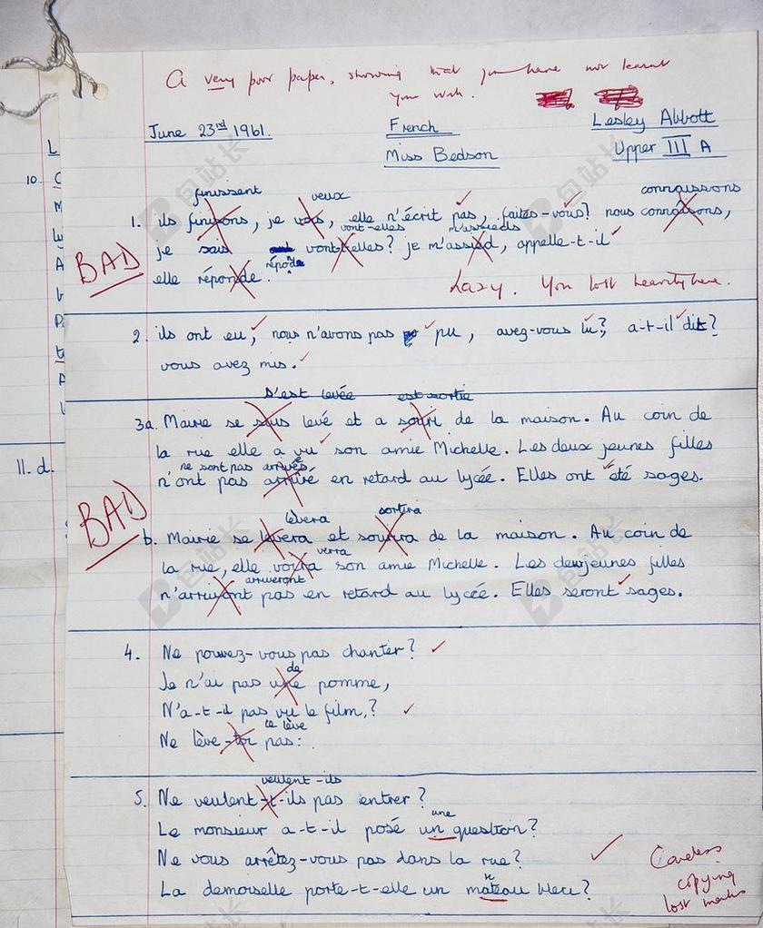 学校 考试 法国 坏 错了 失败 老师 教育 学习