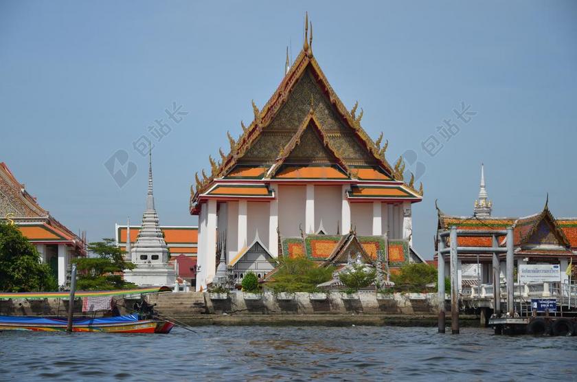 建筑复古泰国曼谷寺背景图片