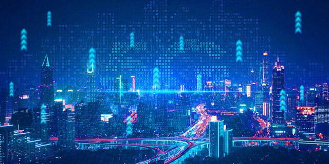 高科技商务背景蓝色大气商端时尚城市电子线条大数据会议亮光