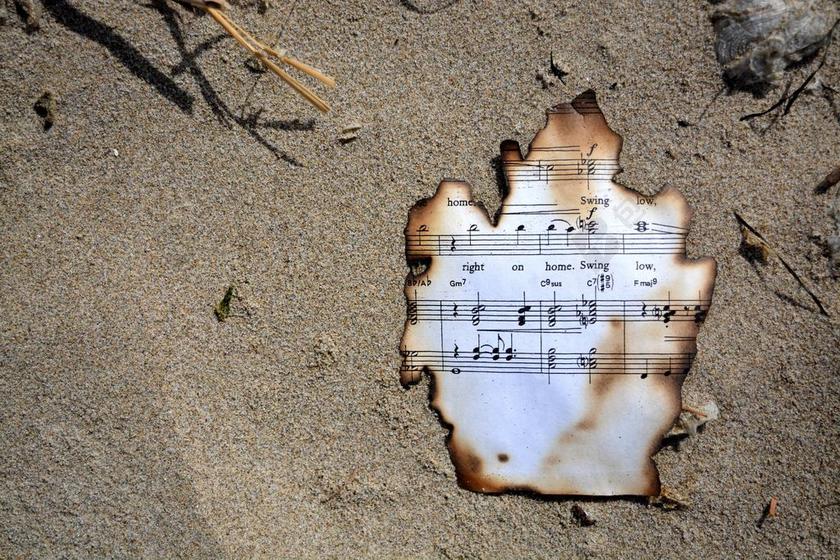 音乐简约燃烧的乐谱背景图片