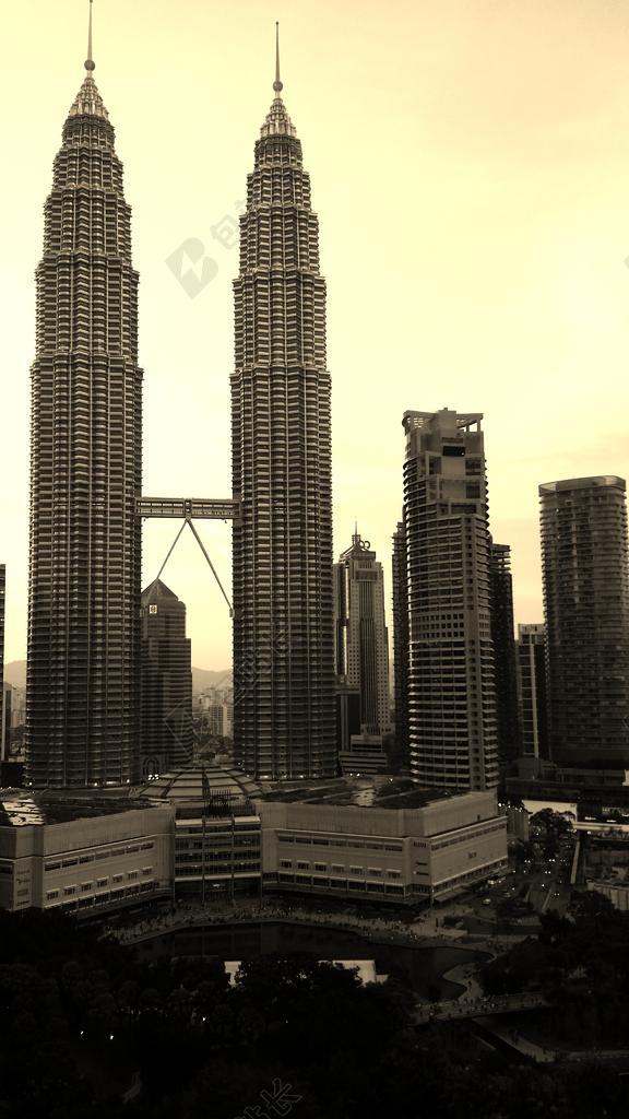 建筑时尚国家石油公司双子塔背景图片