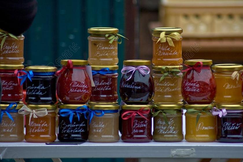 卡纸 果酱 农民市场 自制果酱 甜 季节 秋 食品 美食