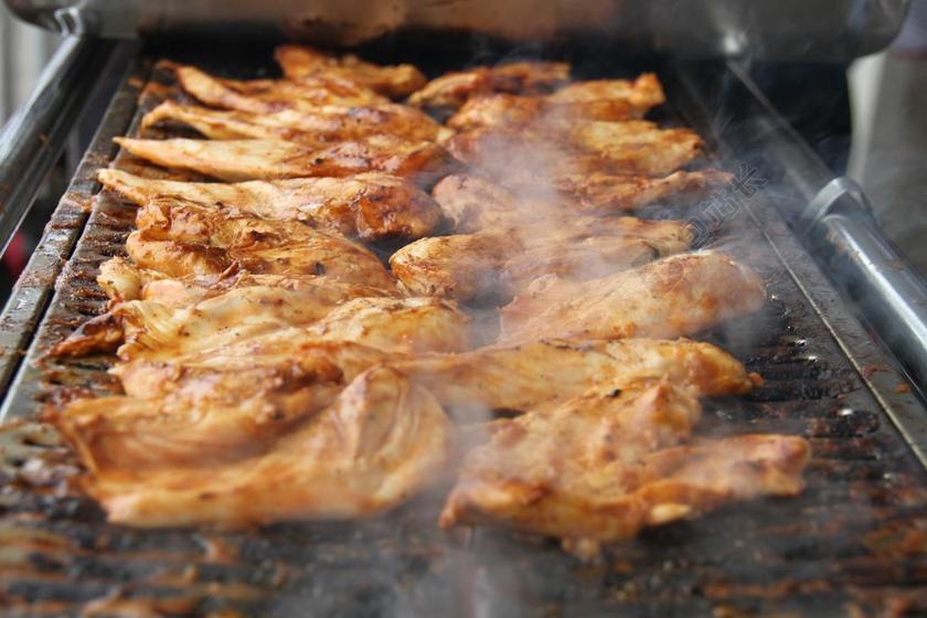 鸡 烧烤 夏天 食品 烤 烤架 家禽