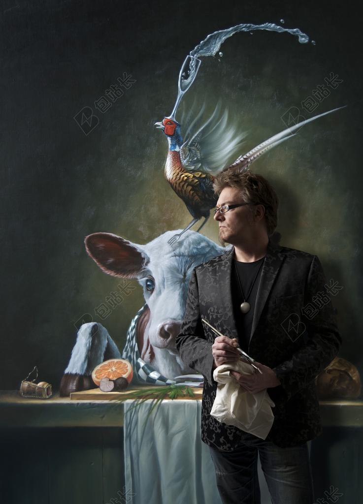 画家艺术绘画创意作品背景图片