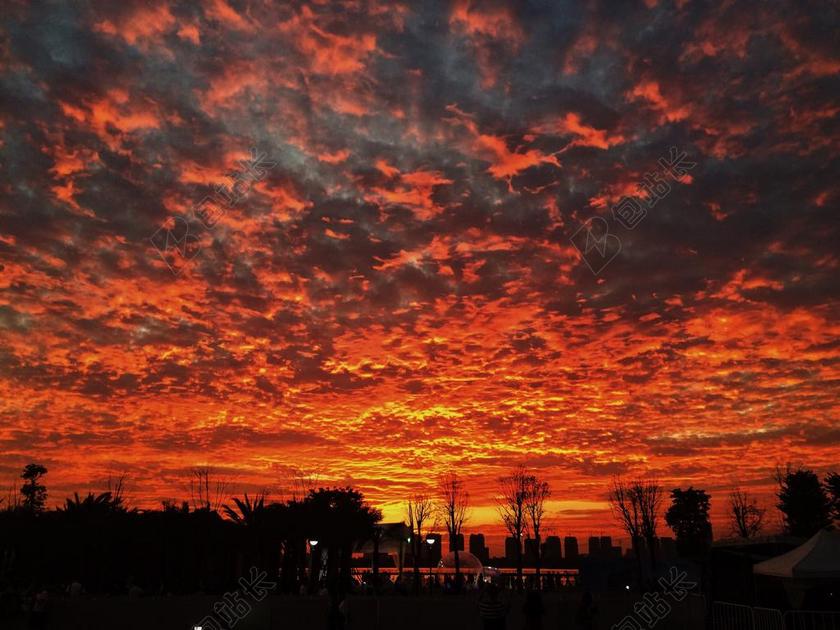 云 厦门 日 晚间 戏剧性 天空 日落 橙子 黄昏