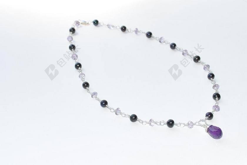 珍珠项链 项链 黑珍珠 紫水晶 豪华 宝石 珠宝 优雅 魅力