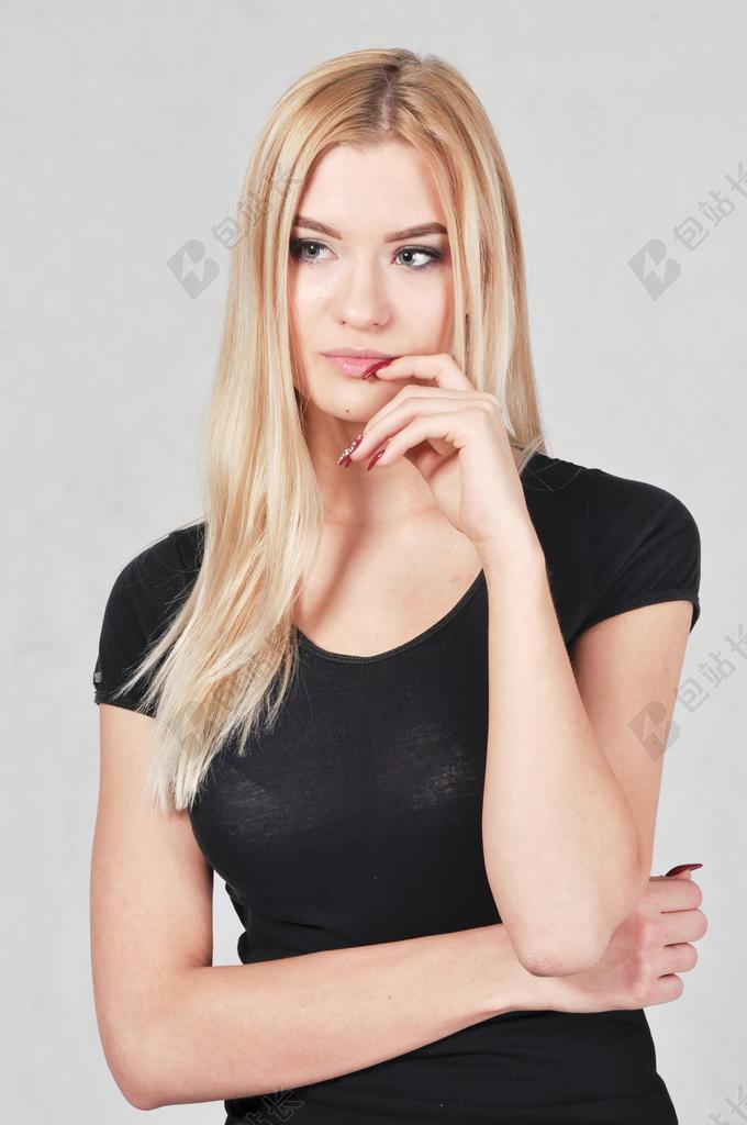 人物可爱金发女子人物摄影女孩背景图片