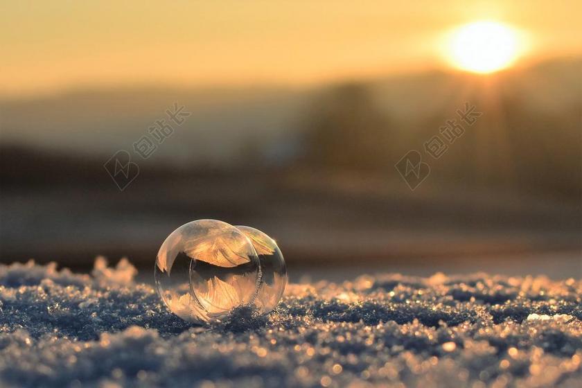 肥皂泡沫 冻结 冰冻泡泡 EISKRISTALLE 冬天 冷 球