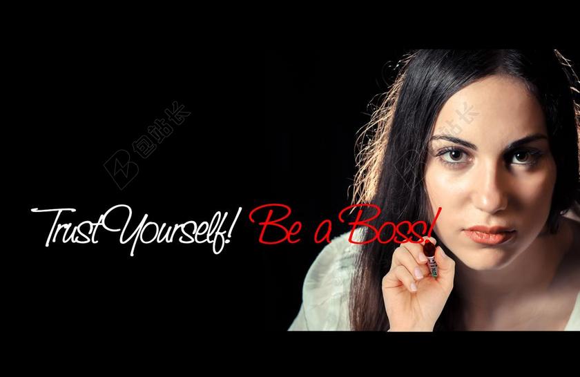 广告时尚女商人唇膏模特宣传背景图片