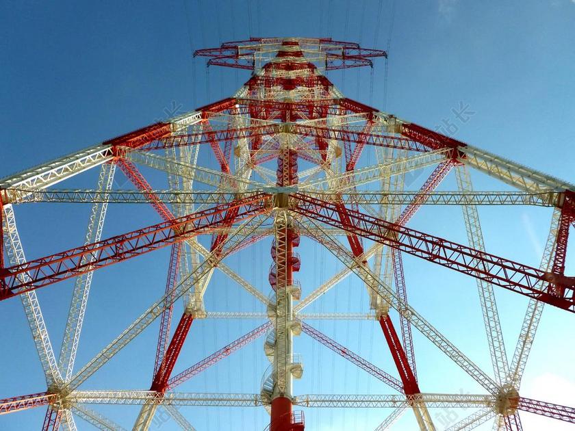 现代科技建筑电力发电高压电背景图片