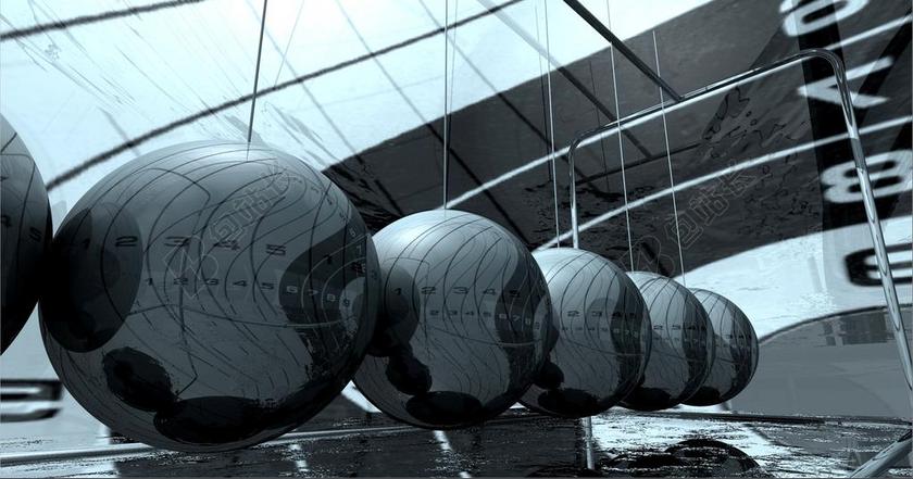 广告时尚金属高科技三围可视化球体宣传背景图片