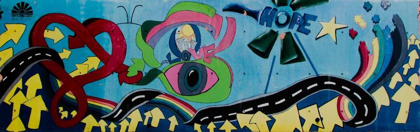 爱 希望 积极的信息 动机 启示 乐观 青年 涂鸦 墙