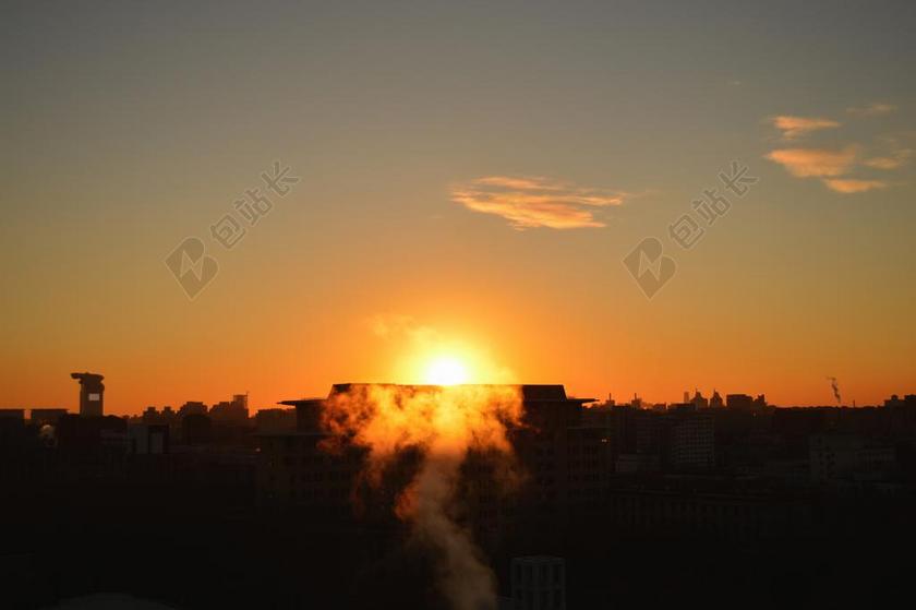 日落云彩云层户外自然景观背景图片
