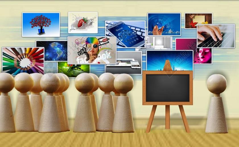 设计教育课堂老师和学生图案背景图片