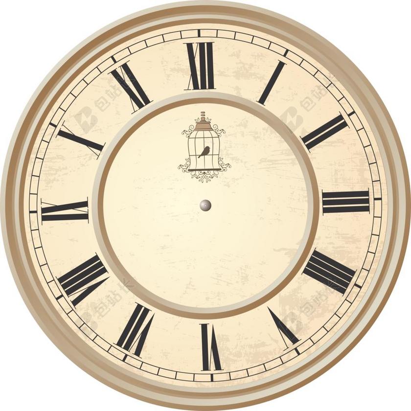 黄色时间简单没有针走动的时钟时间计时背景图片