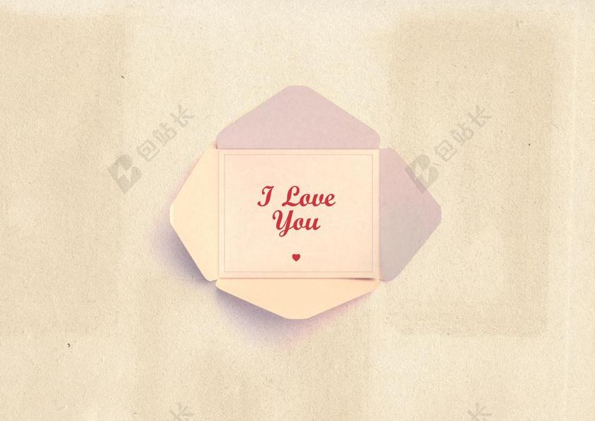 粉色生日浪漫粉色我爱你贺卡背景图片