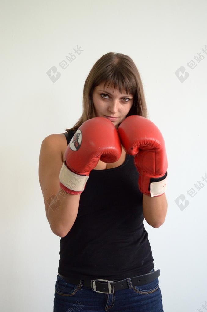 女孩 手套 体育 拳击