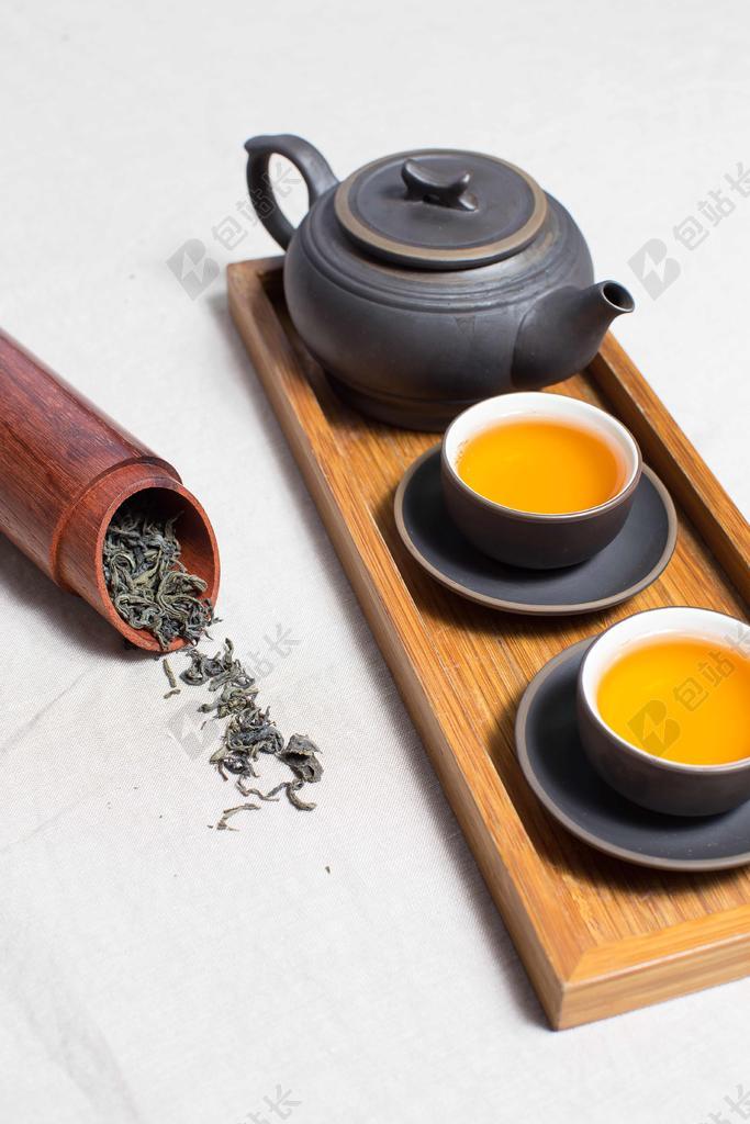 食物饮料盘子里面的茶水等饮茶茶道背景图片