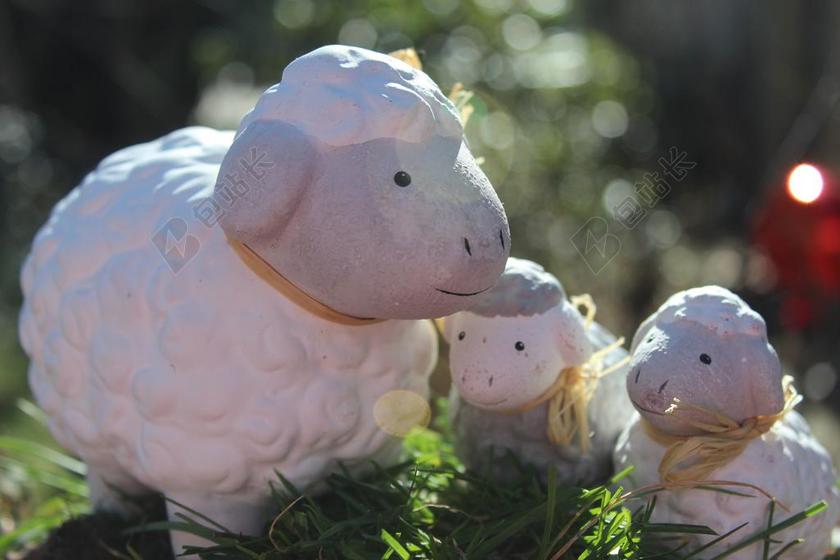 熟睡羊羔公仔背景图片