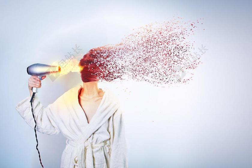 火的妇女 头发 模型 幻想 性感 女性 红色 权力 发型