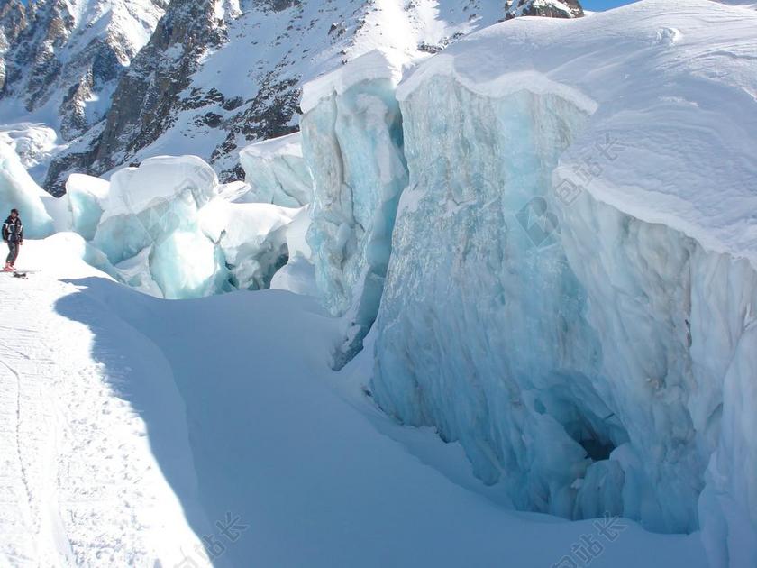 山 阿尔卑斯山 雪 TOPS 高峰 景观 冬天 冰川 裂缝