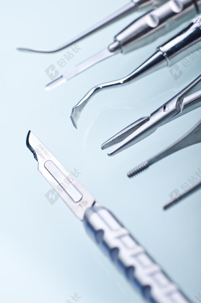 牙医 牙科工具 手术刀 牙齿 医生 针鼻钳 剥皮机 银 铬