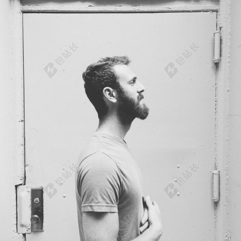 人 男 男子 胡子 时髦 年轻 肖像 侧脸 摄影 生活方式