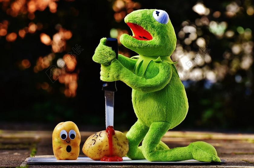 土豆 刀 番茄酱 血 谋杀 滑稽 柯 青蛙 可爱 乐趣