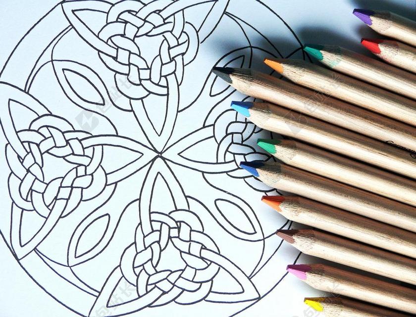 摄影创意艺术手绘曼陀罗背景图片
